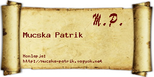 Mucska Patrik névjegykártya