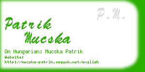 patrik mucska business card